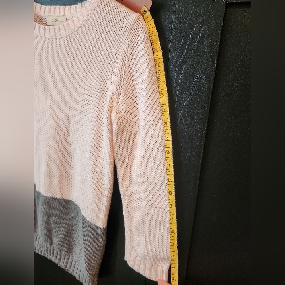 Womens Ann Taylor LOFT Outlet sweater in baby pink and gray~size XSP - Picture 4 of 4